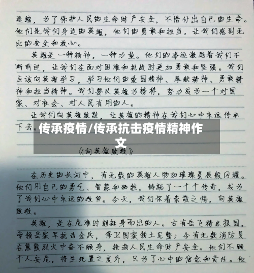 传承疫情/传承抗击疫情精神作文