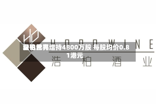 浩柏世界获张元亮增持4800万股 每股均价0.81港元-第2张图片