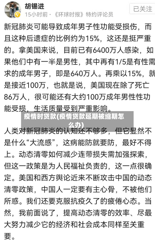 疫情时贷款(疫情贷款延期被缩期怎么办)-第2张图片